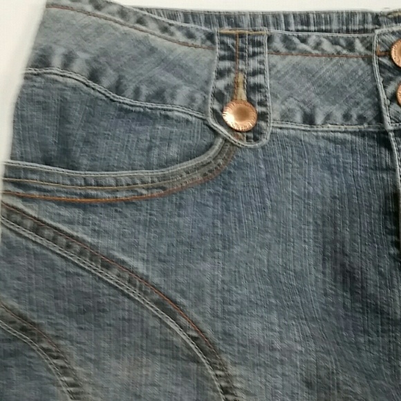 Rewind Juniors Size 13 Skirt Blue Denim Hi Lo 90s Y2K Vintage - Picture 6 of 9